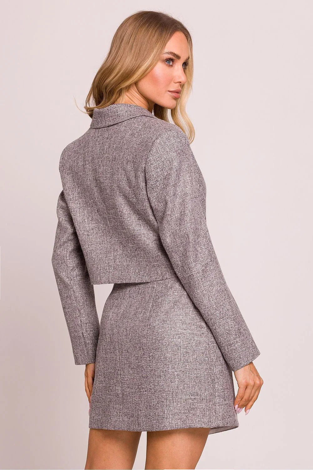 Women Suit Jacket - Stretchable - 1-Button Blazer Gray