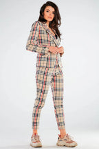 Women Suit Jacket - Stretchable - Double-Breasted, Black, Red