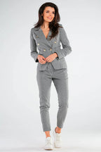 Women Suit Jacket - Stretchable - Double-Breasted - Black, White