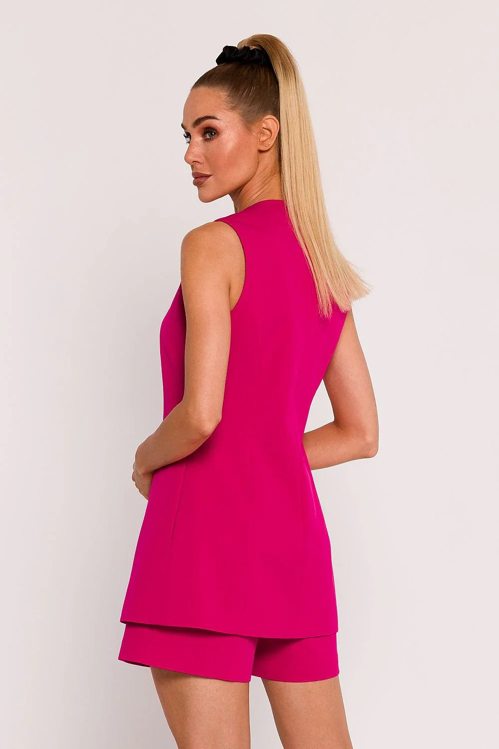 Women Suit Vest - Stretchable - Sleeveless Pink -Guocali