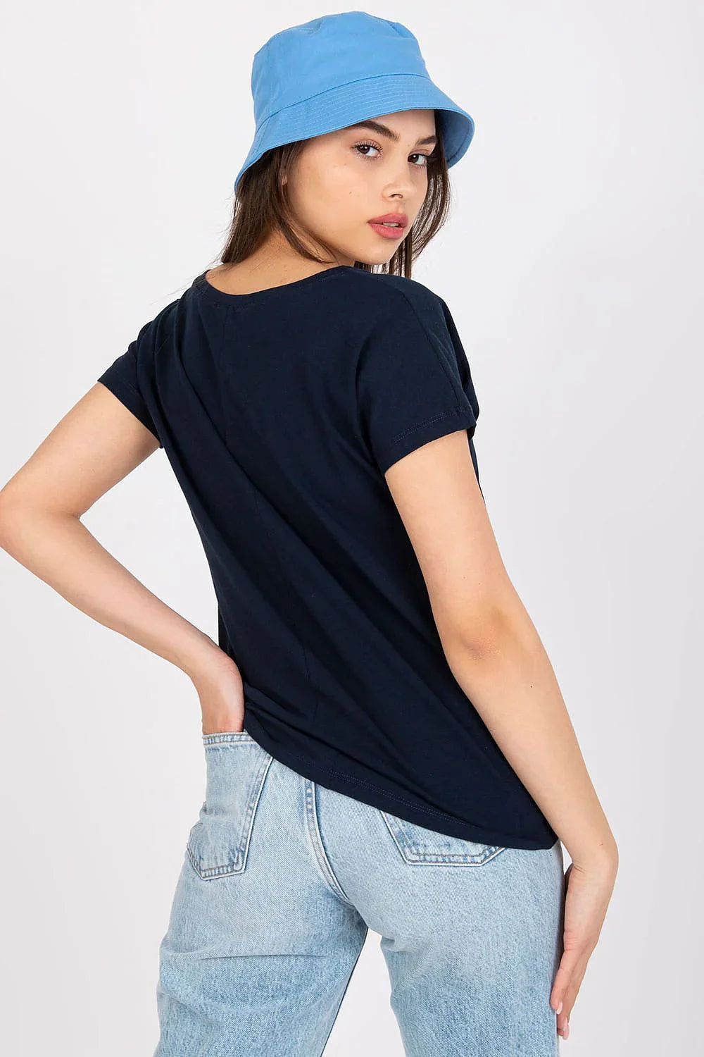 Women V-Neck Short-Sleeves T-Shirt – Breathable - Navy -Guocali