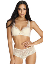 Women Wide Strap Floral Underwire Bra - Guocali