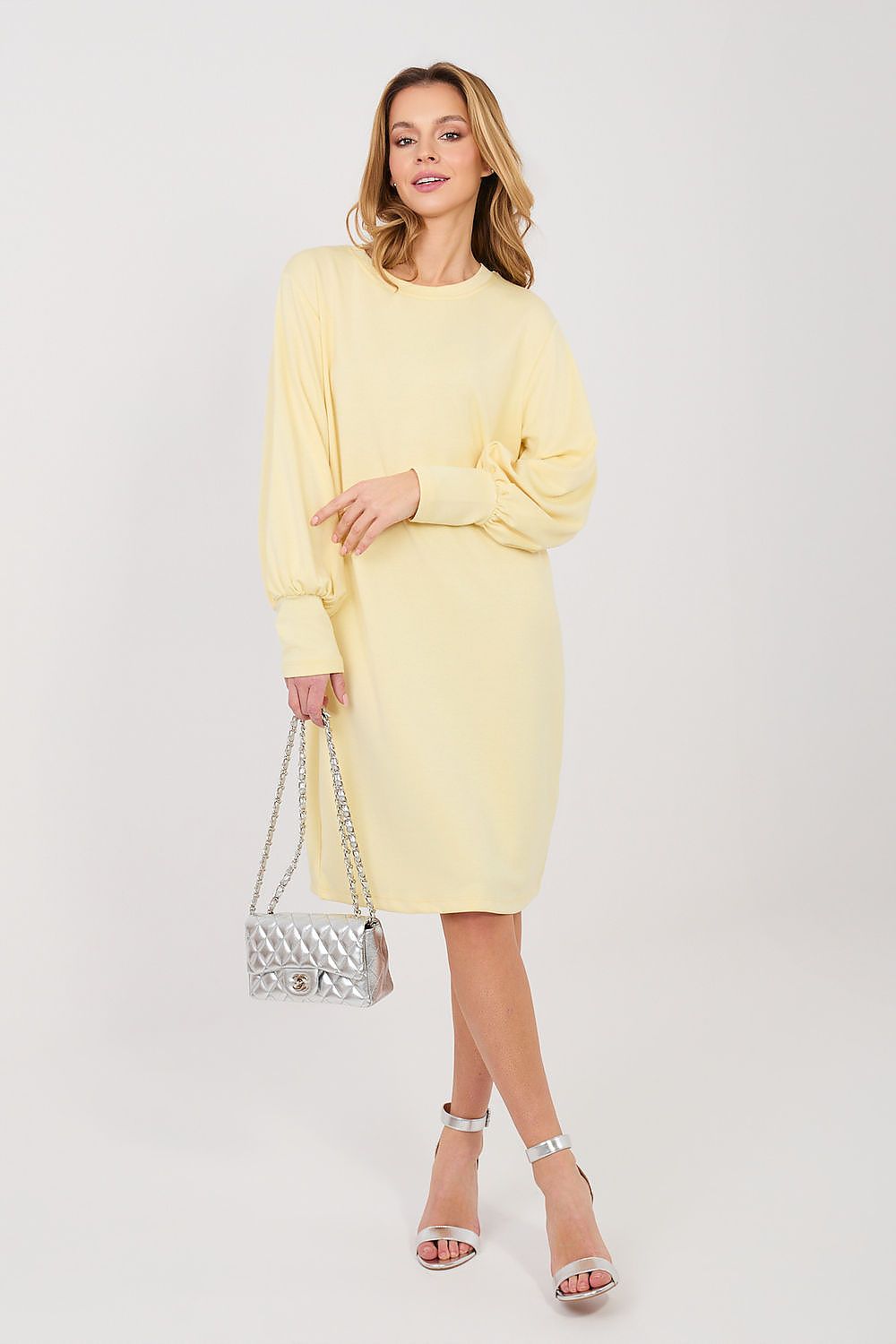 Women’s Beige Minimalist Straight Knee-Length Shift Dress - Guocali