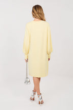 Women’s Beige Minimalist Straight Knee-Length Shift Dress - Guocali