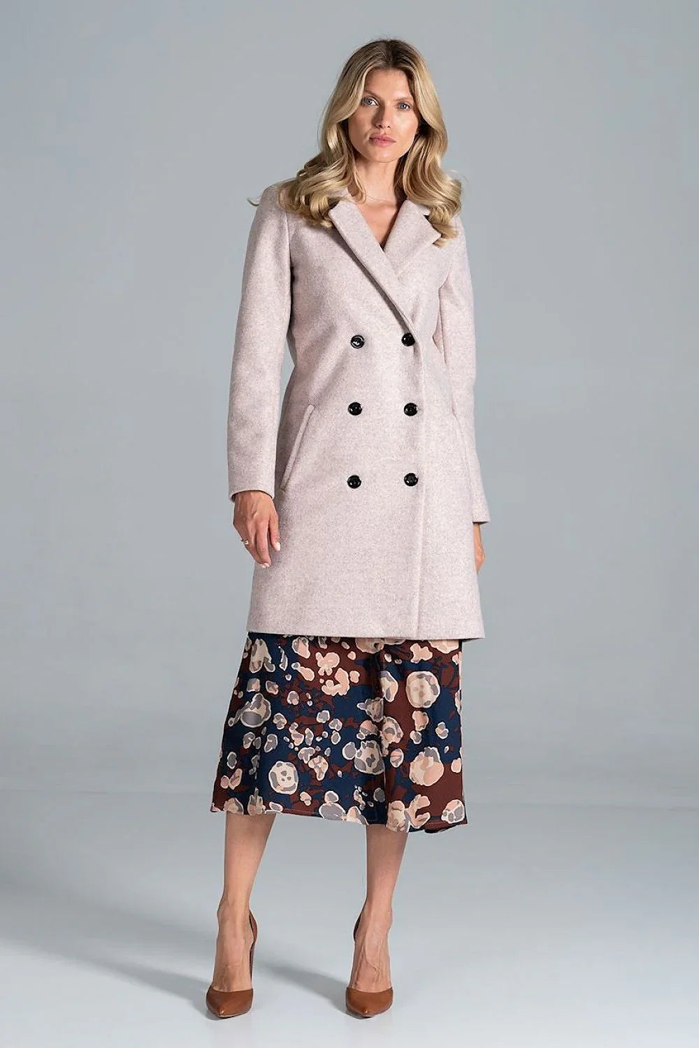 Women's Belted Double-Breasted Wool Wrap Coat – Coat | GUOCALI