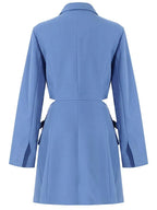Women's Blazer - Belted Wrap Solid - Relaxed Fit Thigh-Length – Blazer | GUOCALI – view 4