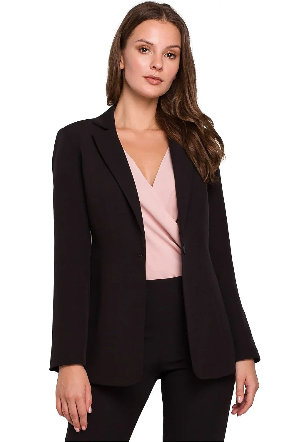 Women's Blazer - One-Button Solid Lace - Slim Fit Hip-Length - Black – Suit Jacket | GUOCALI