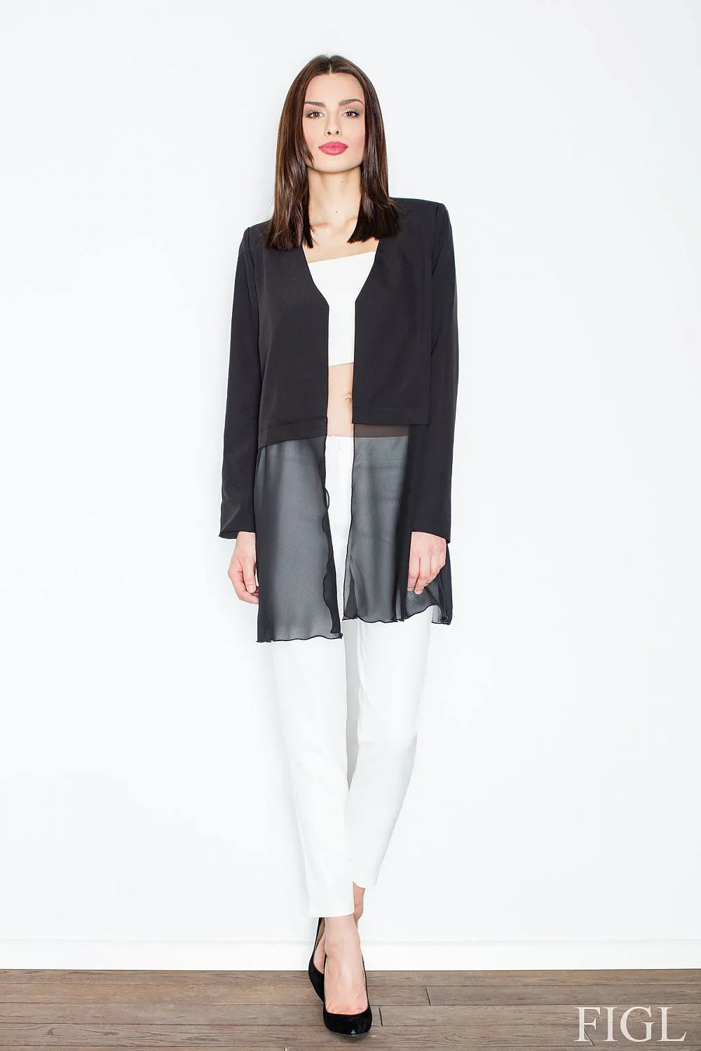 Women's Blazer - Open-Front Solid - Regular Fit Thigh-Length - Black – Blazer | GUOCALI