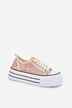 Women's Chunky Platform Sneakers – Pink – Sneakers | GUOCALI – view 2