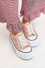 Women's Chunky Platform Sneakers – Pink – Sneakers | GUOCALI – view 3