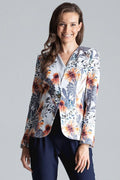 Women's Collarless One-Button Blazer – Light Grey – Blazer | GUOCALI