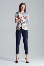 Women's Collarless One-Button Blazer – Light Grey – Blazer | GUOCALI – view 4