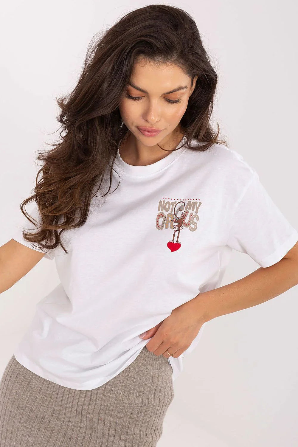 Women's Crew-Neck Cotton T-Shirt – White – T-Shirt | GUOCALI