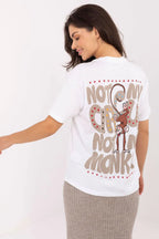 Women's Crew-Neck Cotton T-Shirt – White – T-Shirt | GUOCALI – view 3