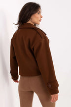 Women's Cropped Coat - With Lining Chic, Elegant, Casual - Guocali