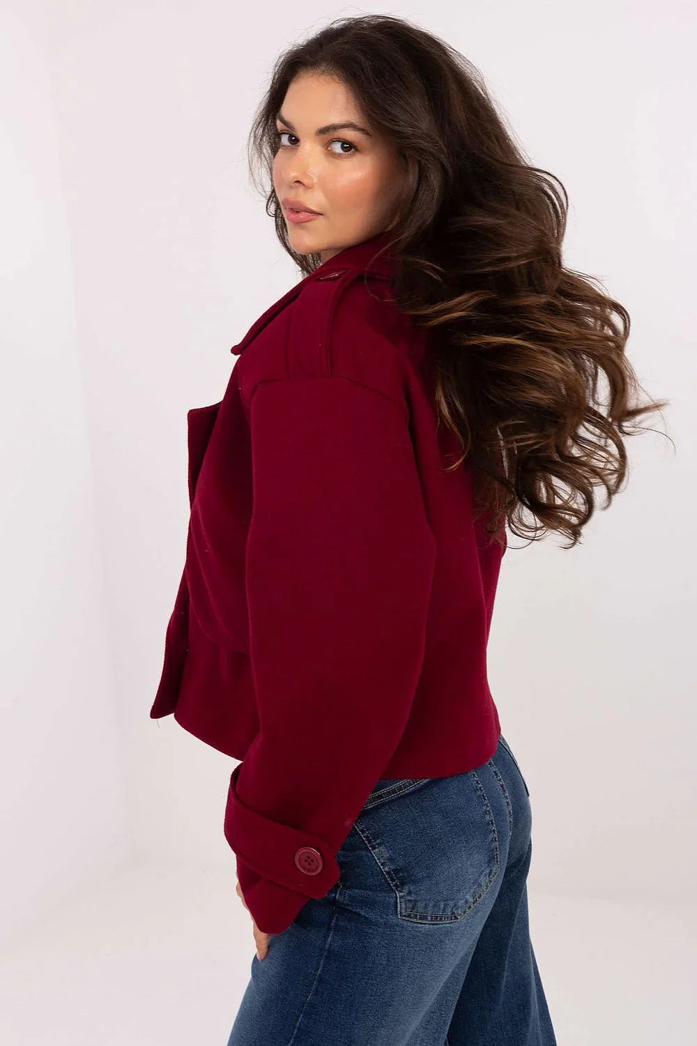 Women's Cropped Coat - With Lining Chic, Elegant, Casual - Guocali