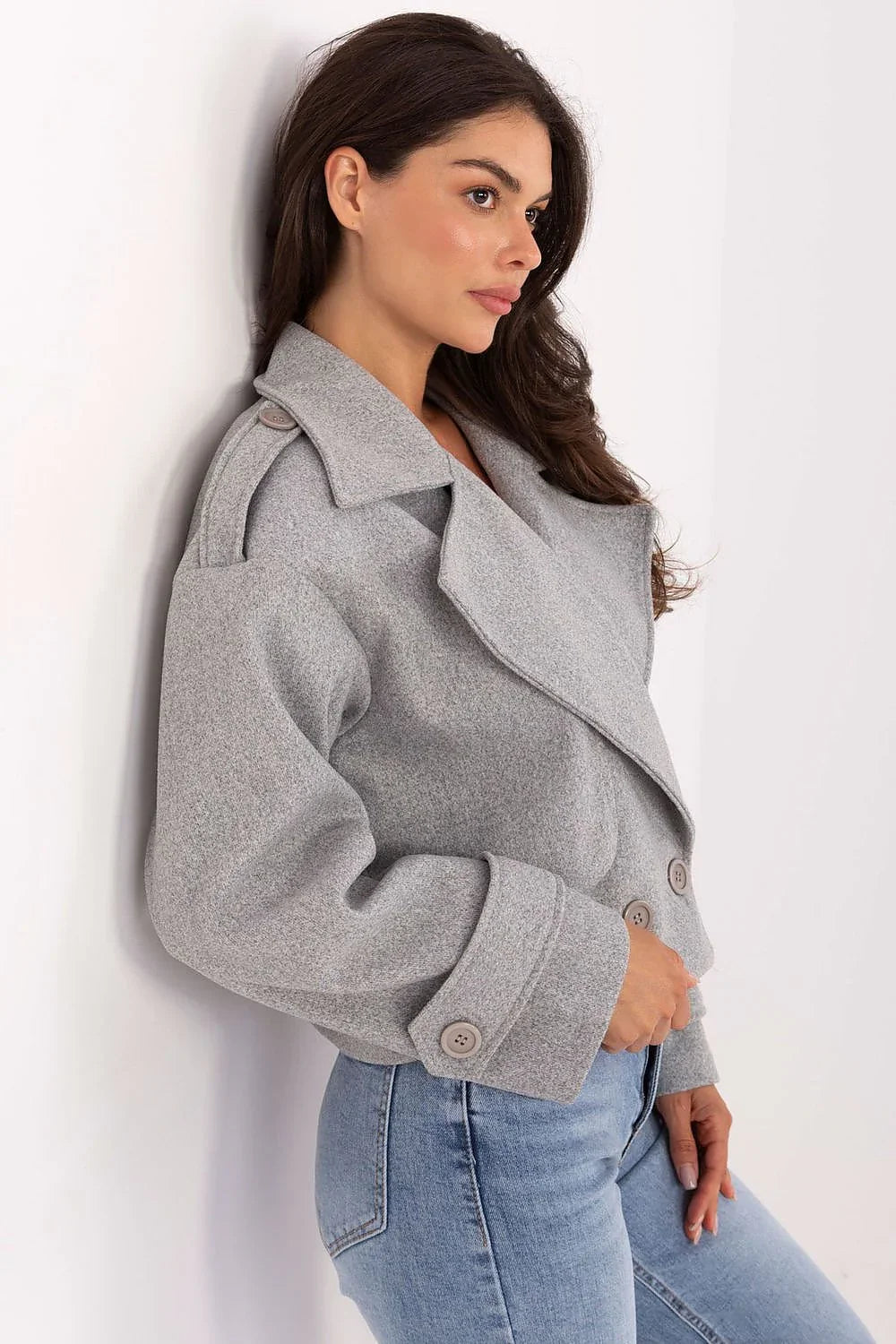 Women's Cropped Coat - With Lining Chic, Elegant, Casual - Guocali