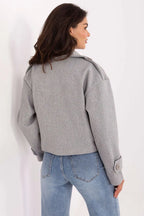 Women's Cropped Coat - With Lining Chic, Elegant, Casual - Guocali