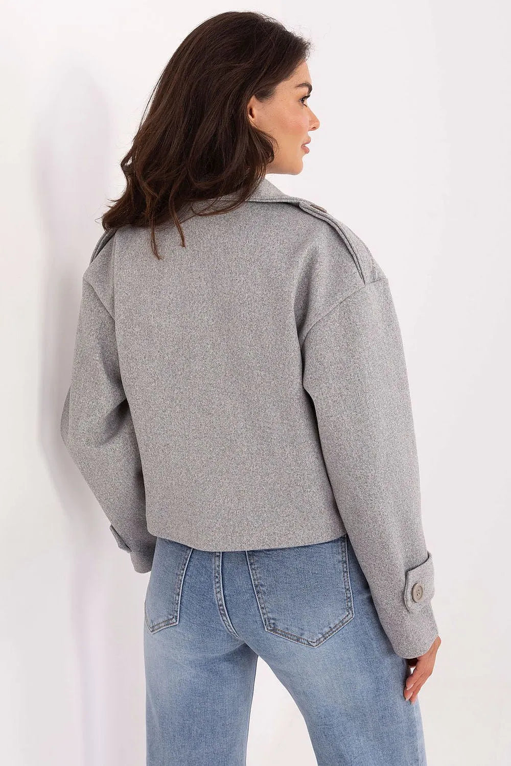 Women's Cropped Coat - With Lining Chic, Elegant, Casual - Guocali