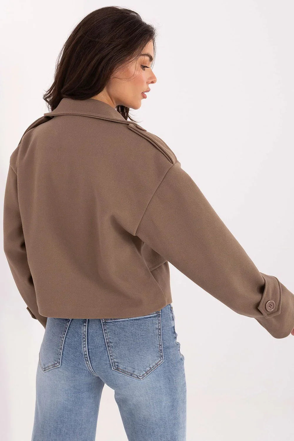 Women's Cropped Coat - With Lining Chic, Elegant, Casual - Guocali