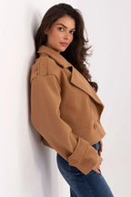 Women's Cropped Coat - With Lining Chic, Elegant, Casual - Guocali