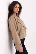 Women's Cropped Coat - With Lining Chic, Elegant, Casual - Guocali