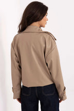 Women's Cropped Coat - With Lining Chic, Elegant, Casual - Guocali