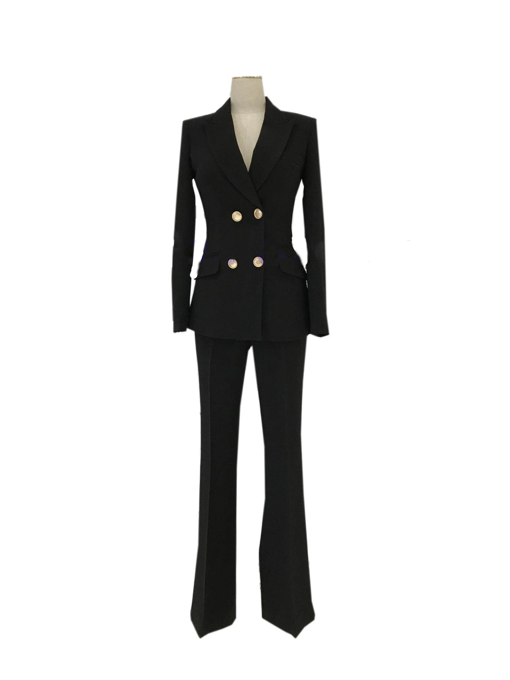 Women's Double-Breasted Notch Lapel Pantsuit – Pant Suit | GUOCALI – view 3