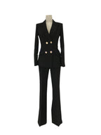 Women's Double-Breasted Notch Lapel Pantsuit – Pant Suit | GUOCALI – view 3
