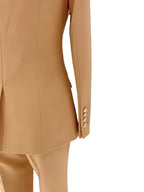 Women's Double-Breasted Notch Lapel Pantsuit – Orange – Pant Suit | GUOCALI – view 7