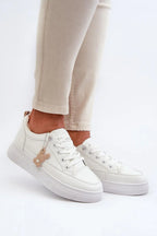 Women's Eco-Leather Platform Sneakers – White – Sneakers | GUOCALI
