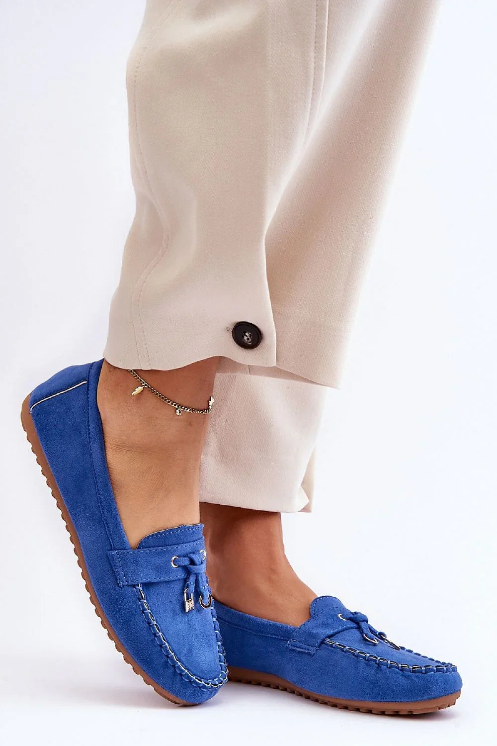 Women's Eco-Suede Platform Moccasins with Padlock Detail – Moccasins | GUOCALI