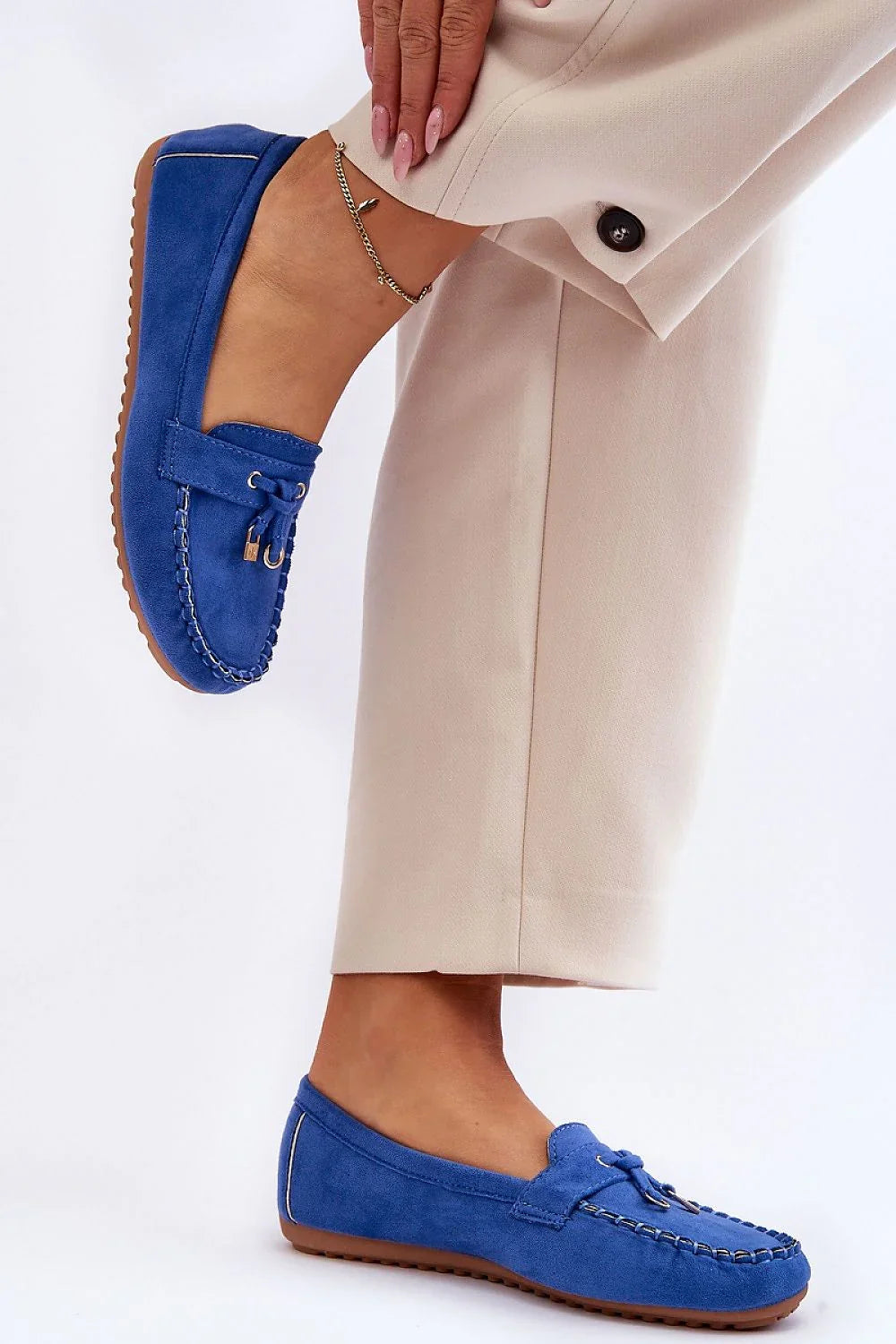 Women's Eco-Suede Platform Moccasins with Padlock Detail – Moccasins | GUOCALI – view 3
