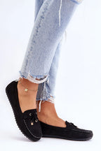 Women's Eco-Suede Platform Moccasins with Padlock Detail – Moccasins | GUOCALI – view 6