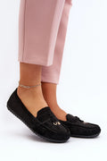 Women's Eco-Suede Round-Toe Moccasins – Black – Moccasins | GUOCALI