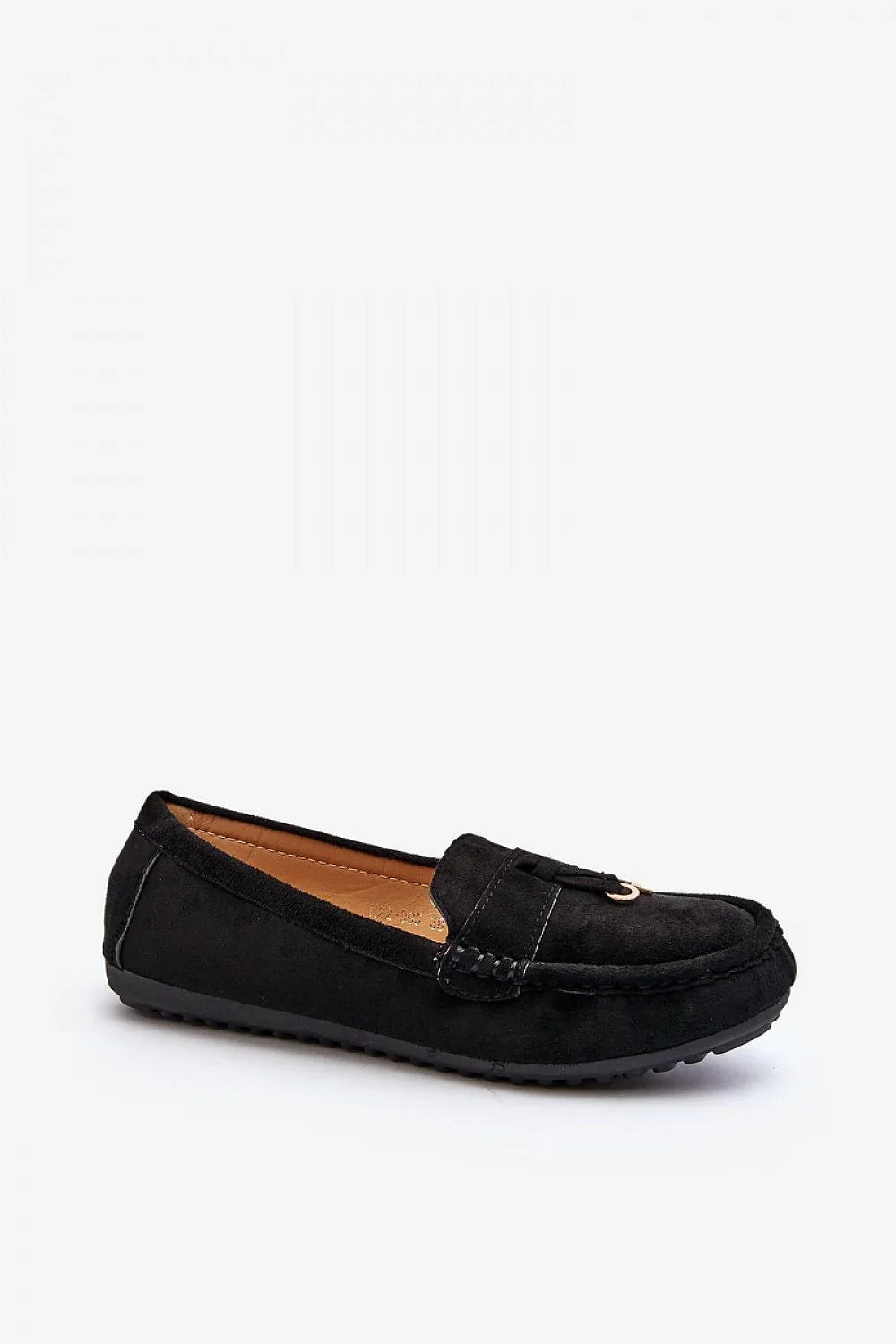 Women's Eco-Suede Round-Toe Moccasins – Black – Moccasins | GUOCALI – view 2