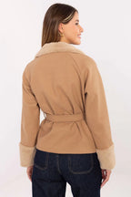 Women's Elegant Fur-Trimmed Coat – Coat | GUOCALI – view 14
