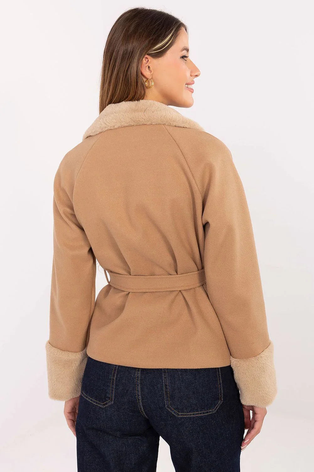 Women's Elegant Fur-Trimmed Coat – Coat | GUOCALI – view 14