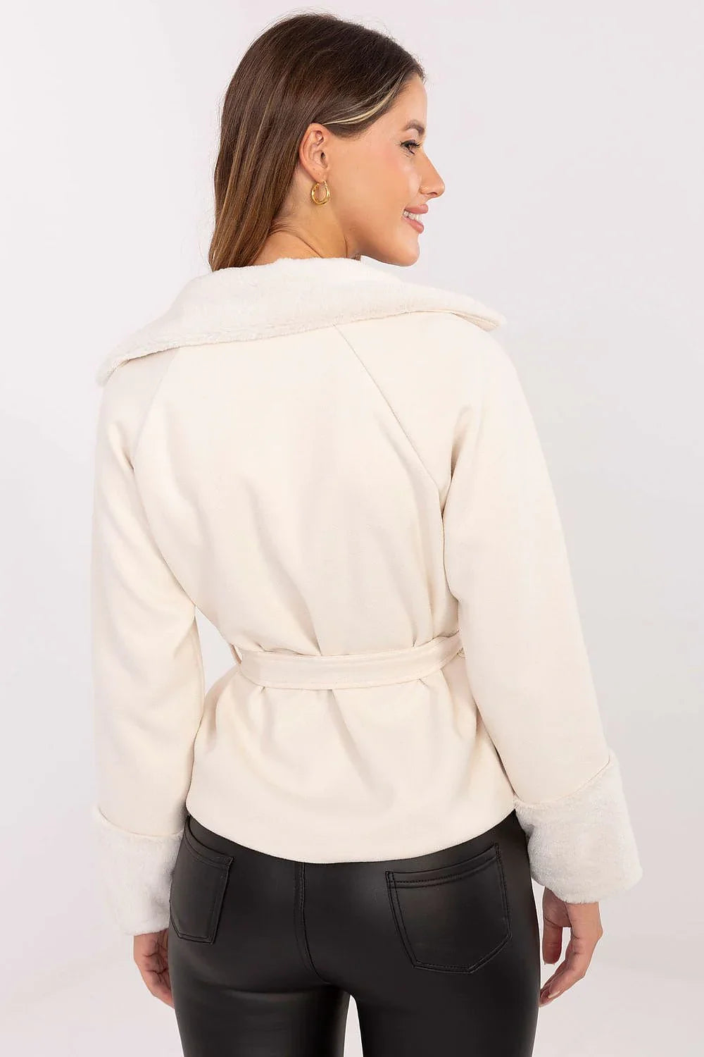 Women's Elegant Fur-Trimmed Coat – Coat | GUOCALI – view 3