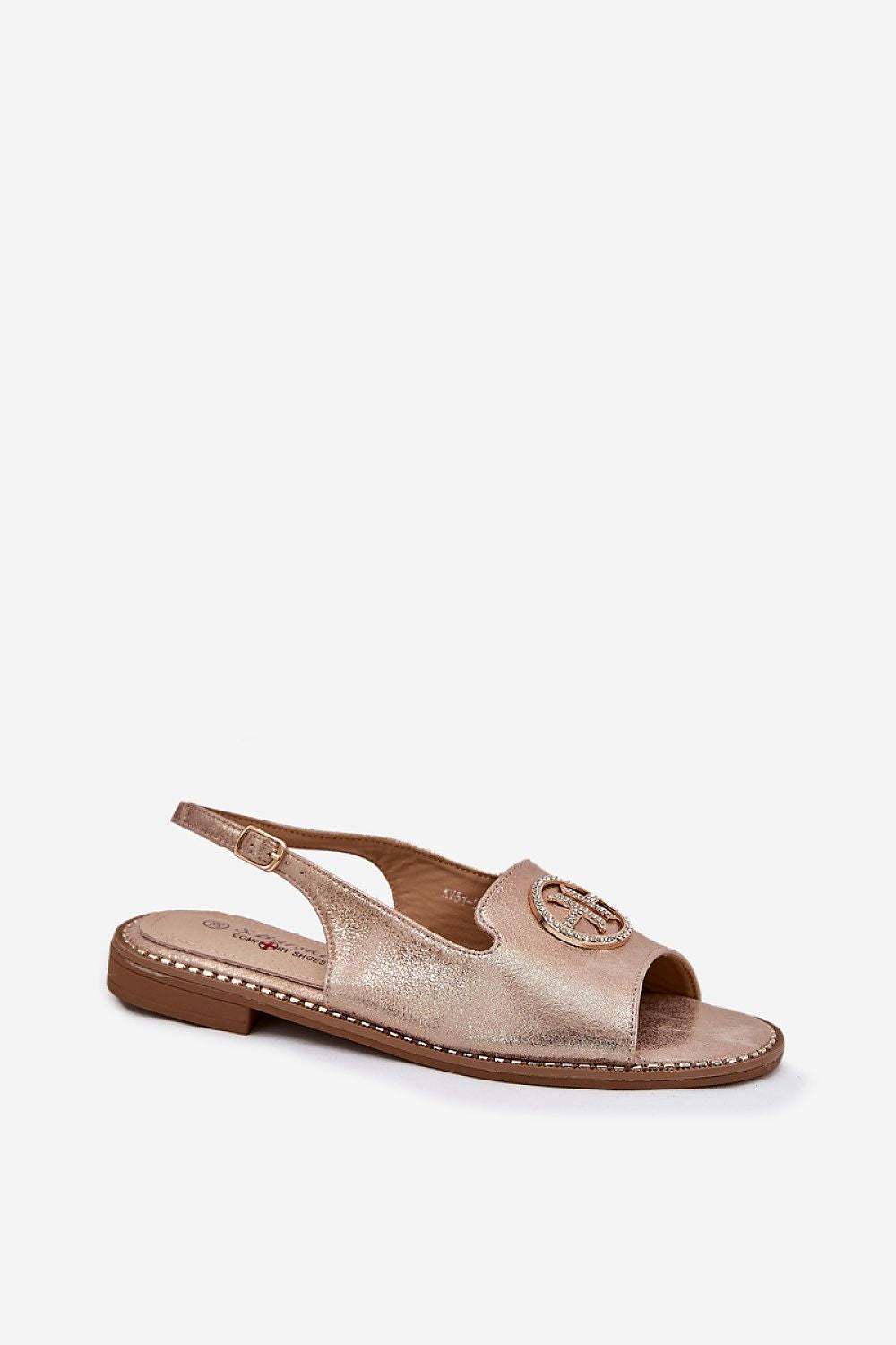 Women's Flat Eco-Leather Sandals – Pink – Sandals | GUOCALI – view 2