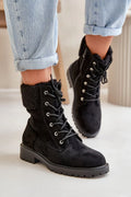 Women's Fur-Trim Suede Ankle Boots – Black – Ankle Boots | GUOCALI
