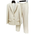 Women's Geometric Single-Breasted Pantsuit – Beige – Pant Suit | GUOCALI – view 7