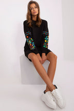 Women’s Grey Relaxed Above-Knee Long Sleeve Dress - Guocali