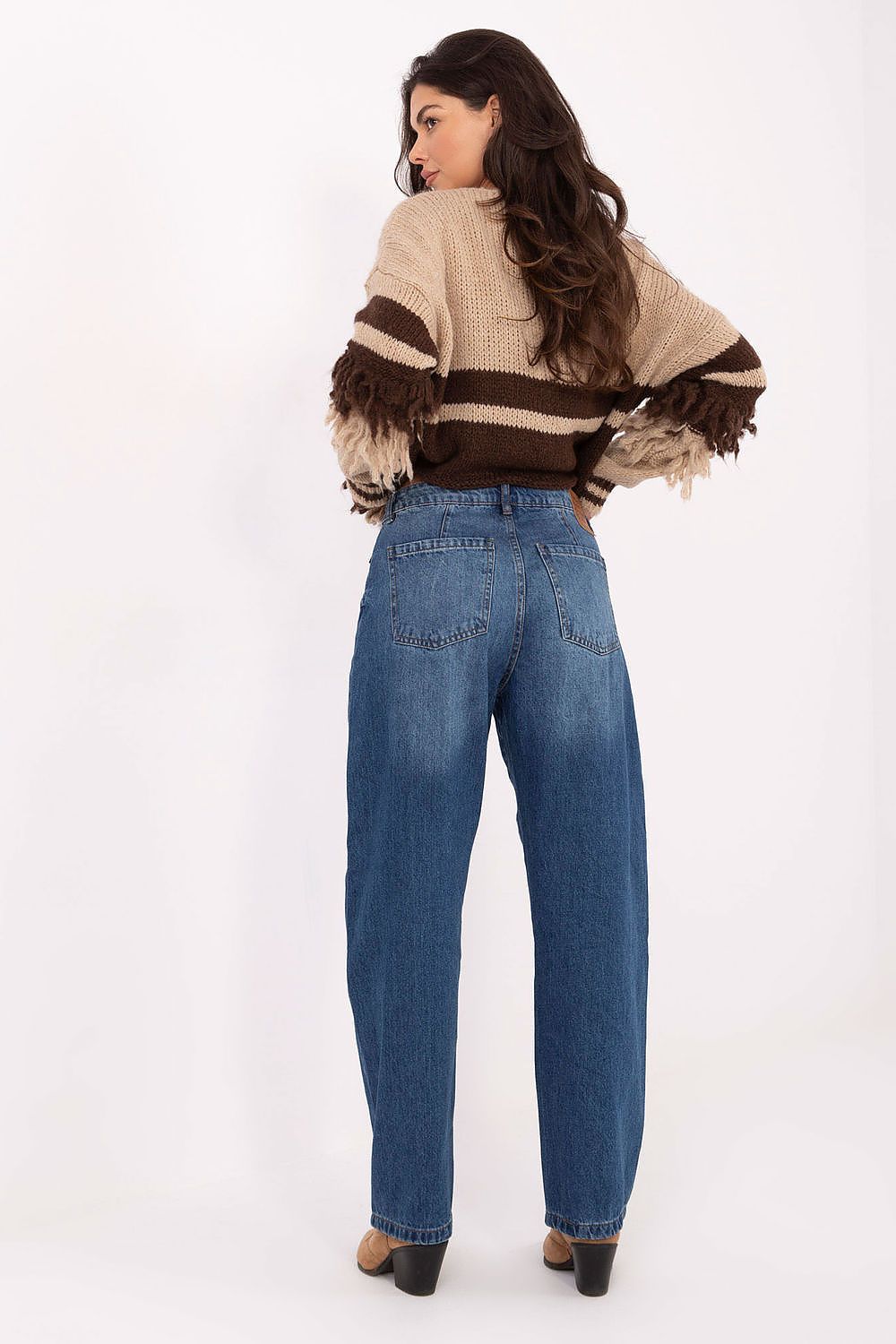 Women's High-Waist Balloon Fit Jeans – Blue – Jeans | GUOCALI – view 2