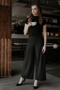 Women's High-Waist Cropped Wide-Leg Pants – Black – Pants | GUOCALI