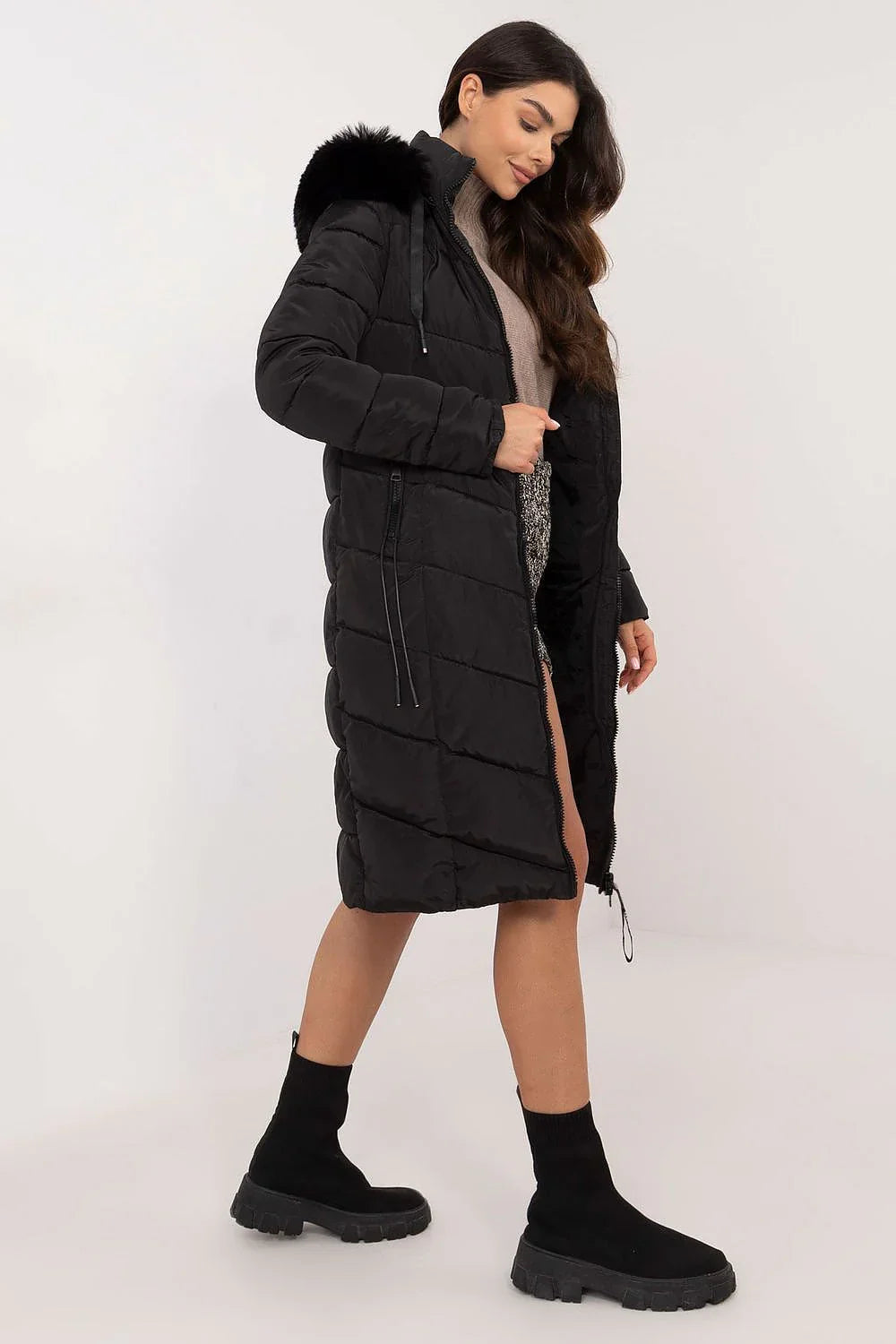 Women's Hooded Quilted Puffer Jacket – Jacket | GUOCALI – view 2