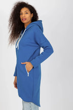Women's Hoodie Athleisure Longline Full-Zip Stretch Cotton – Hoodie | GUOCALI – view 26