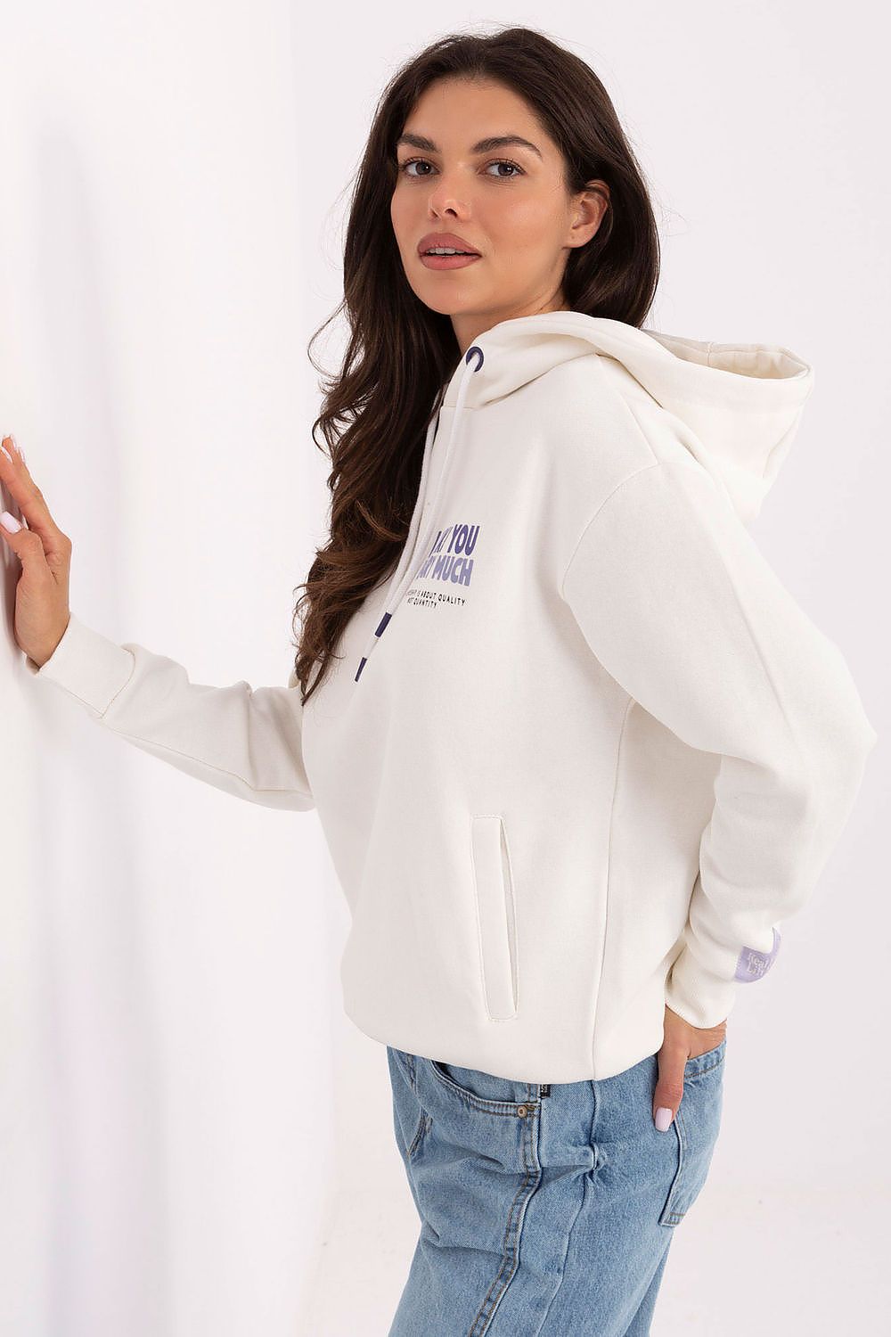 Women's Hoodie Back Print Sleeve Patch Drawstring Hood – Hoodie | GUOCALI – view 2