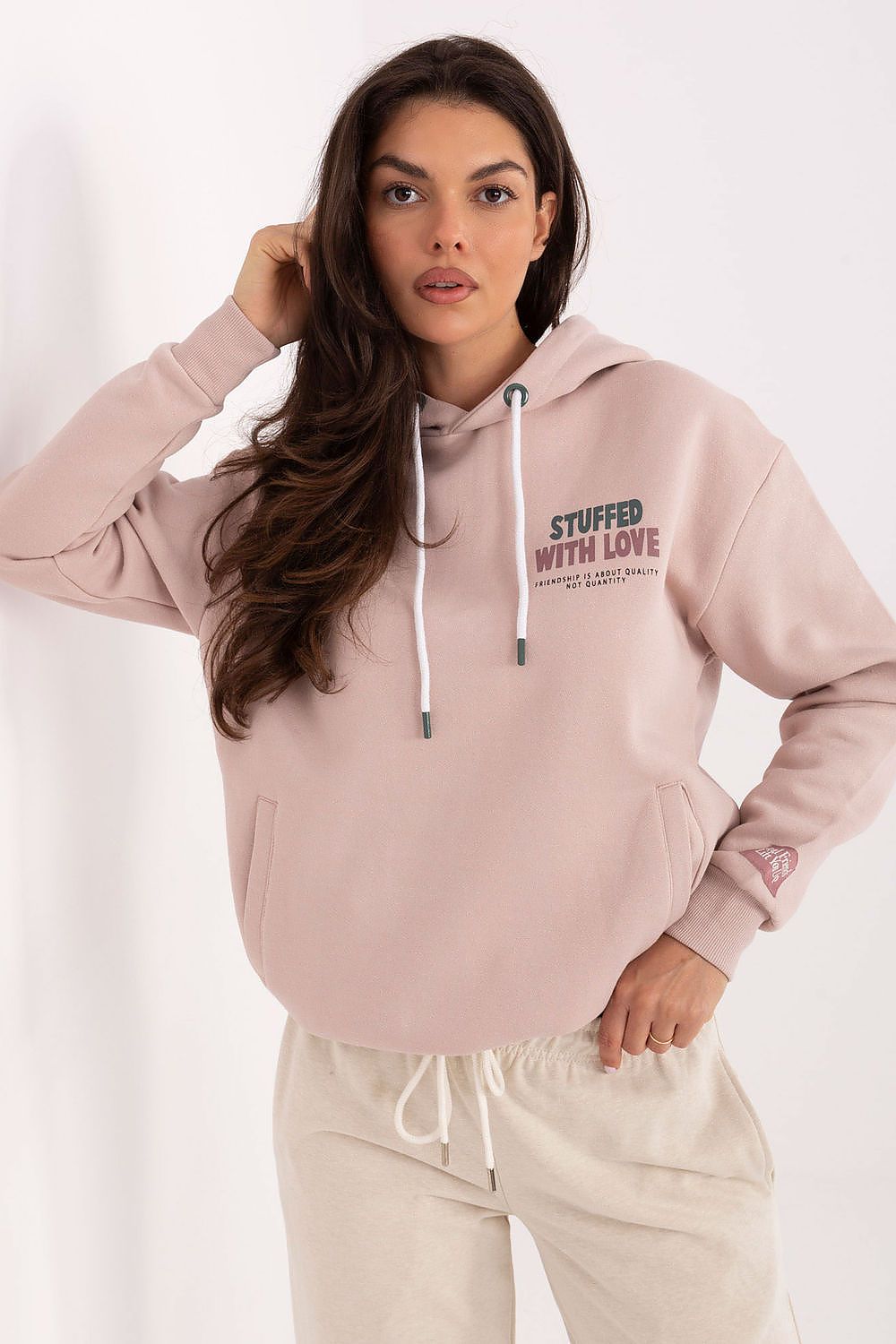 Women's Hoodie Back Print Sleeve Patch Drawstring Hood – Hoodie | GUOCALI – view 7
