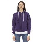 Women's hoodie Baldinini Trend Full-Zip Logo Cotton Violet – main view
